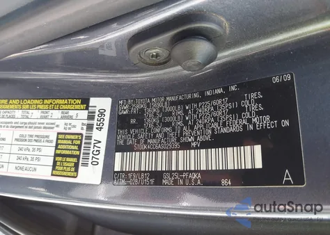 2010 Toyota Sienna Xle/Xle Limited from USA, damaged, VIN 5TDDK4CC6ASO29395